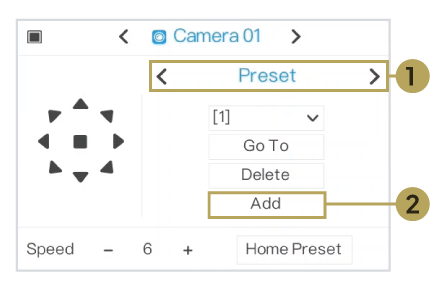 Selecting a preset number