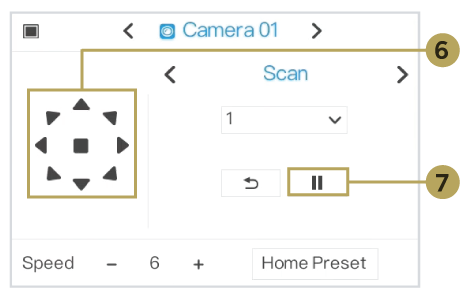 Setting the PTZ scan ending position