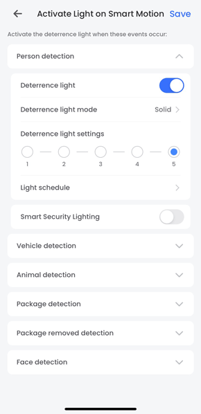 Light Settings on the Lorex App