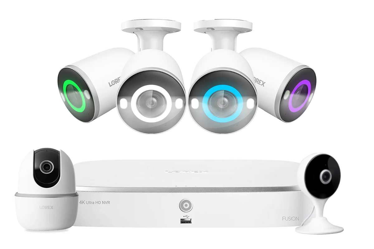 Lorex Fusion NVR Security camera system with wired 4K security cameras and wi-fi security cameras