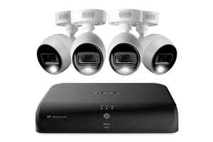 Analog DVR Security camera systems with active deterrence bullet security cameras