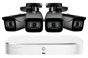 IP NVR Security camera system with black bullet security cameras