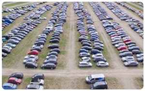 parking lot in field