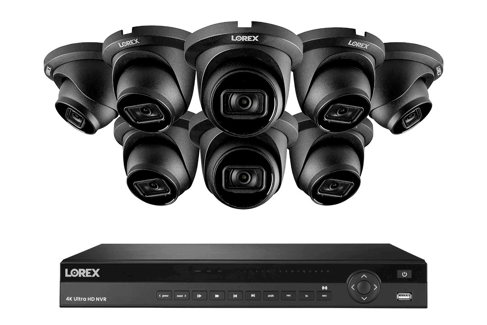 Lorex 4K (16 Camera Capable) 4TB Wired NVR System with Nocturnal 4 Smart IP Bullet Cameras Featuring Motorized Varifocal Lens, Vandal Resistant and 30FPS Recording
