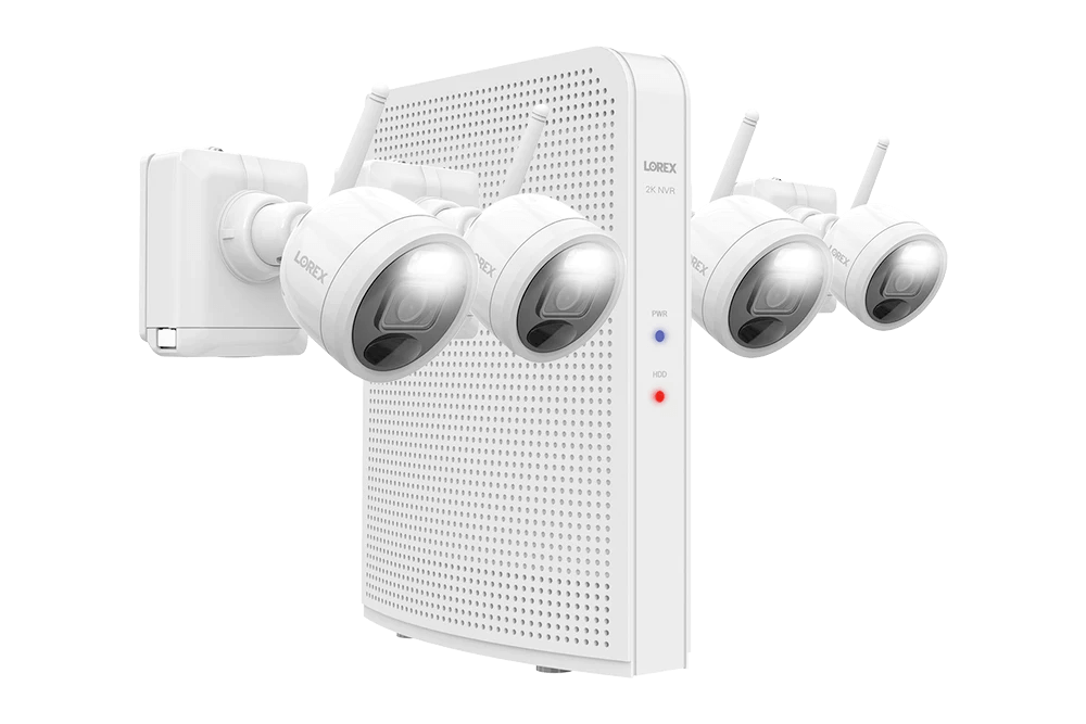 Lorex 2K Battery-Operated System with 4 Active Deterrence and Person Detection Cameras