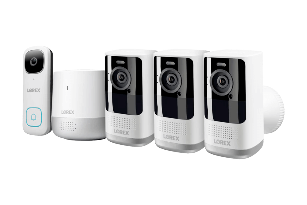 Lorex 2K Wire-Free, Battery-Operated Security System with 2K QHD Wi-Fi Video Doorbell