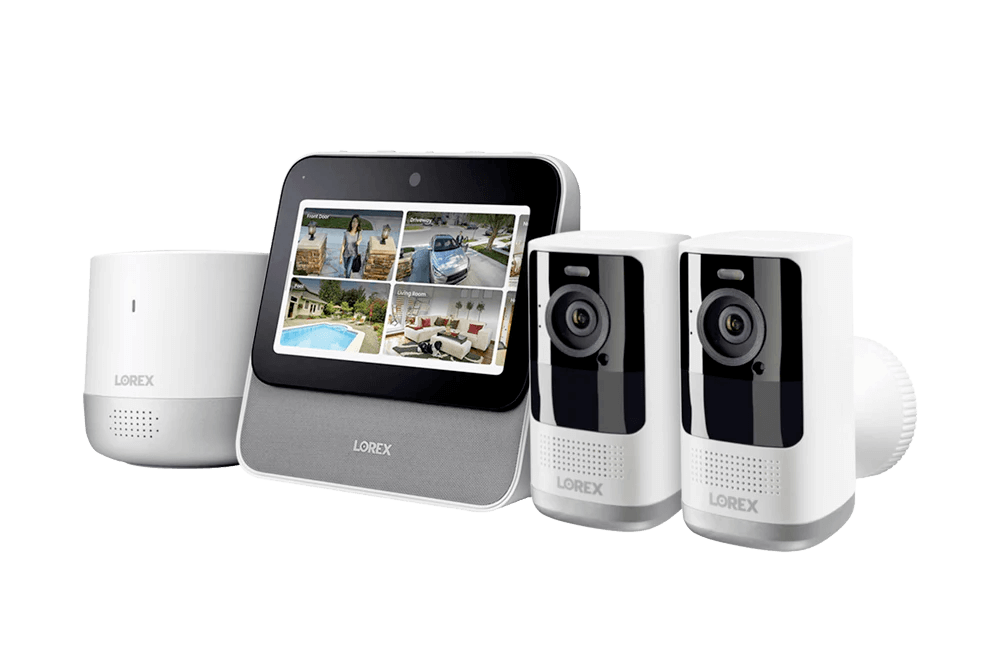 Lorex Smart Home Security Center with 2K Battery Operated Cameras and Range Extender