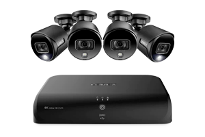 D4K2AD-84B Lorex 4K (8 Camera Capable) 2TB Wired DVR System with Analog Active Deterrence Security Cameras