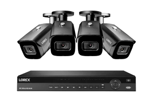 NC4K4F-164BB Lorex Nocturnal 3 4K (16 Camera Capable) 4TB NVR System with Smart IP Bullet Security Cameras with Listen-In Audio and 30FPS
