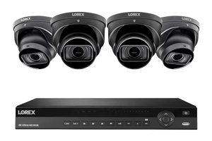 NC4K4MV-164BD Lorex 4K (16 Camera Capable) 4TB Wired NVR System with Nocturnal 4 Smart IP Dome Cameras Featuring Motorized Varifocal Lens, Listen-In Audio and 30FPS Recording