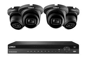 NP4K4F-164BD Lorex 4K (16 Camera Capable) 4TB Wired NVR System with Nocturnal 3 Smart IP Dome Cameras with Listen-In Audio and 30FPS