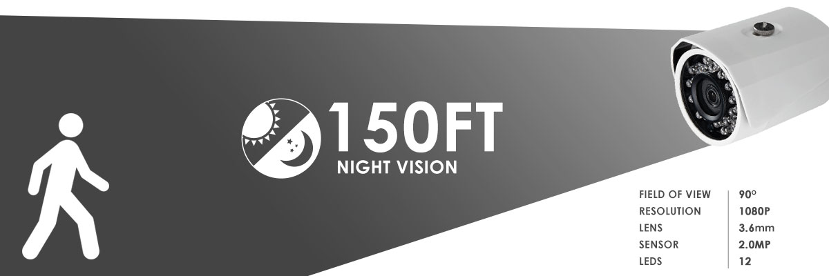 night vision security camera range