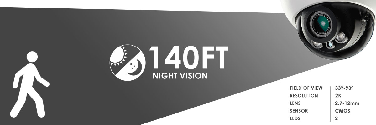 LND3374B dome security camera night vision range