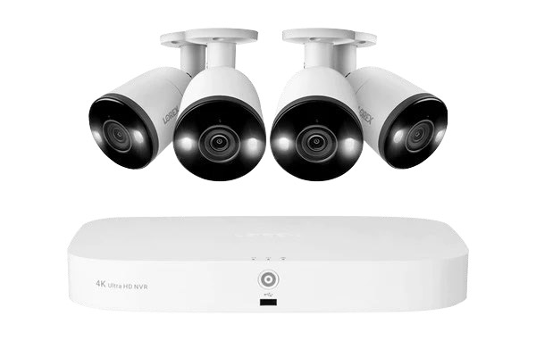 Lorex Fusion 4K Security System with deterrence spotlight security cameras