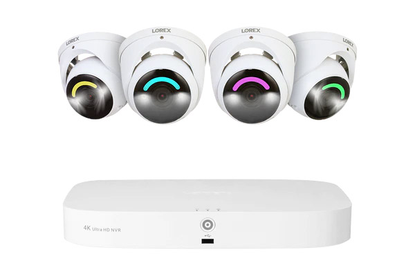 Lorex Fusion 4K Security System with smart security lighting security cameras