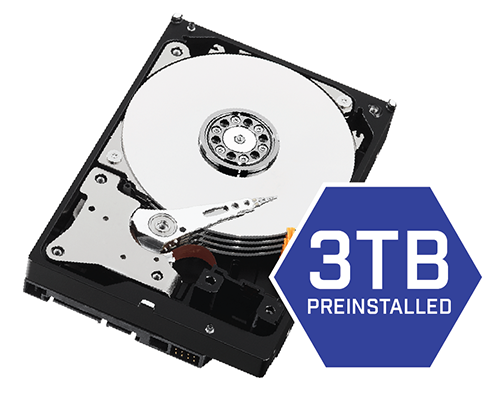 3TB security-grade hard drive pre-installed