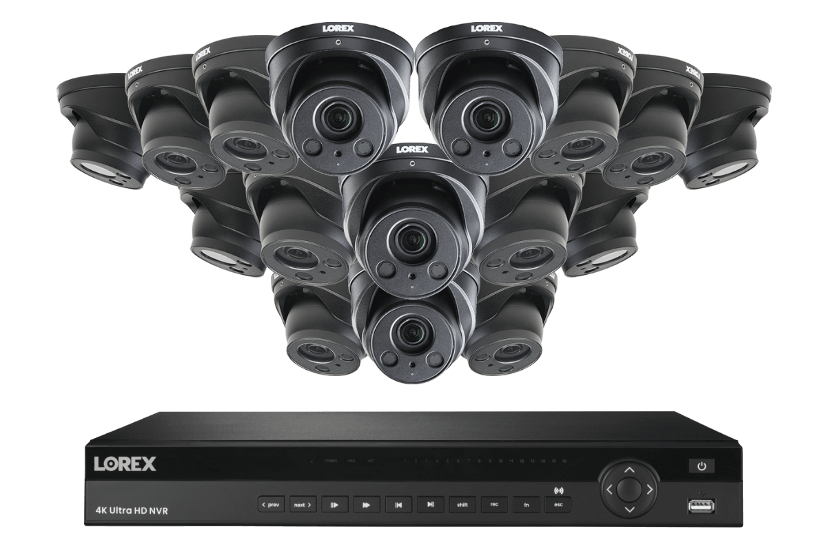 4KHDIP1616NW-1 16-Channel 4K NVR System with Sixteen 4K (8MP) Nocturnal IP Varifocal Cameras