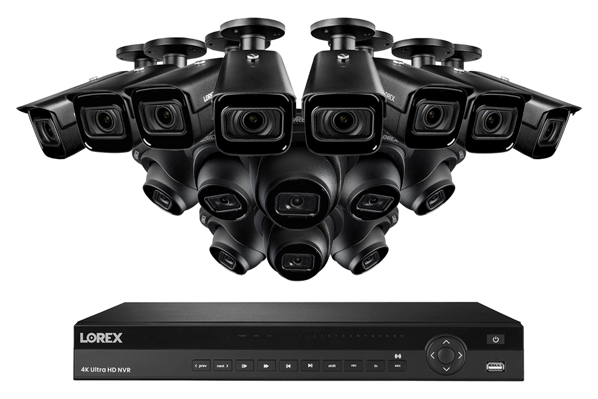 4KHDIP1688NV-2 4K Nocturnal IP NVR System with 16-channel NVR, Eight Audio Dome and Eight Bullet 4K Smart IP Motorized Zoom Security Cameras, Real-Time 30FPS Recording and Smart Motion Detection