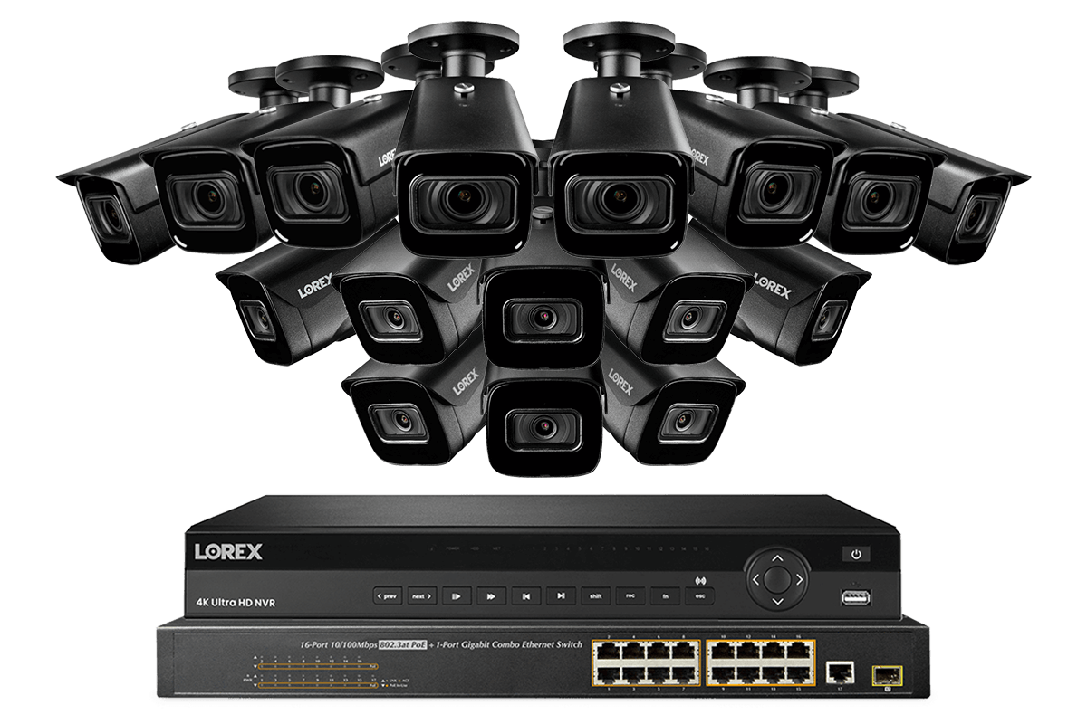 4KHDIP3288N3-2 4K Nocturnal IP NVR System with 16-channel NVR, Eight Audio and Eight 4K Smart IP Motorized Zoom Security Cameras, Real-Time 30FPS Recording and Smart Motion Detection