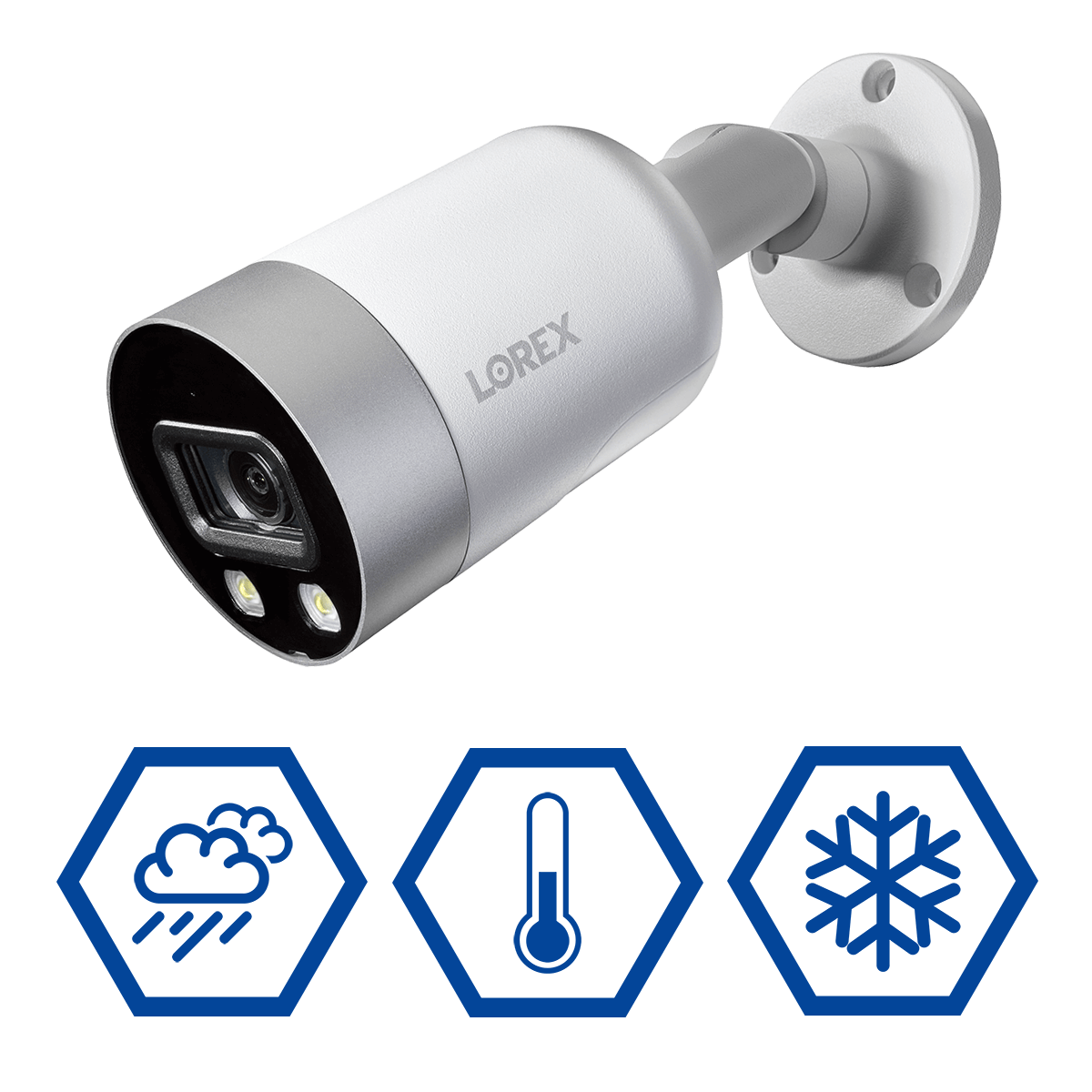 weatherproof 4K IP active deterrence smart security camera for year-round protection
