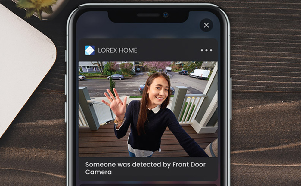 phone with Lorex Cirrus app person detection