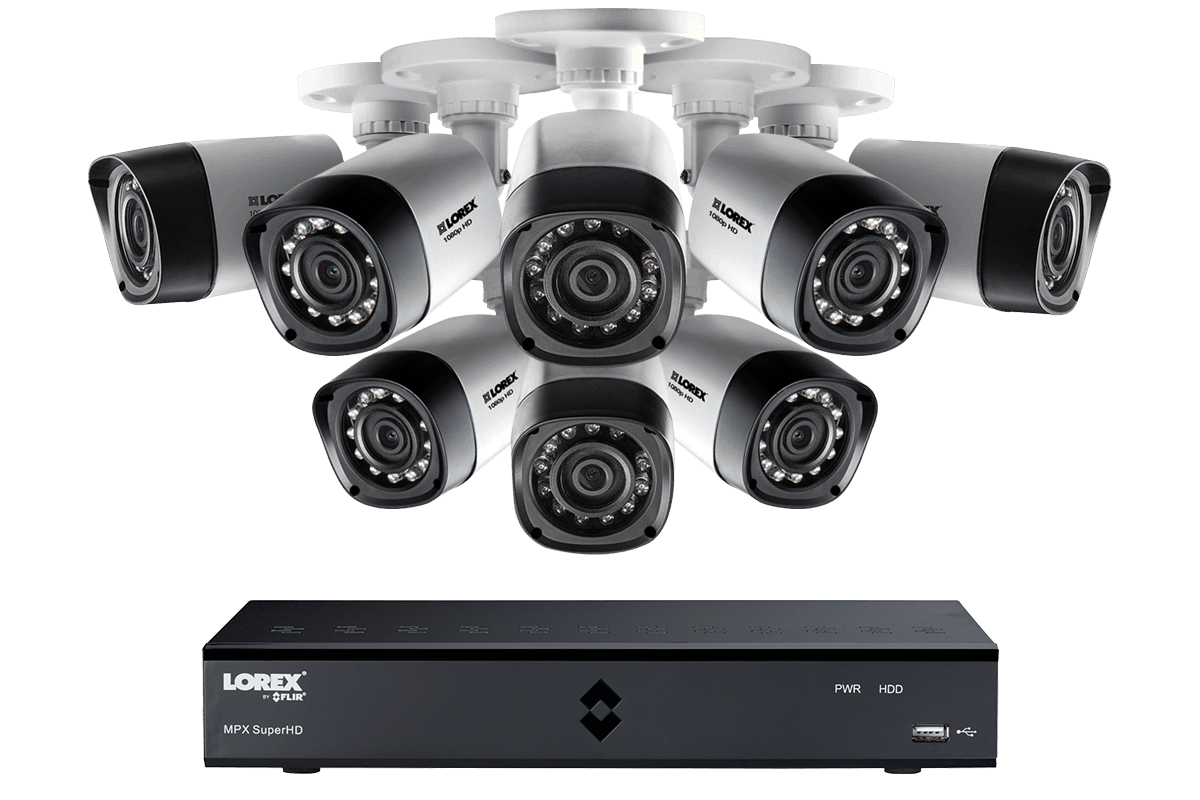 8-Camera Security System with 2TB Digital Video Recorder and 1080p Resolution
