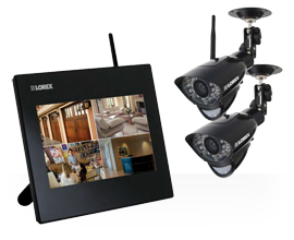 Expandable wireless home monitoring system from Lorex with two cameras