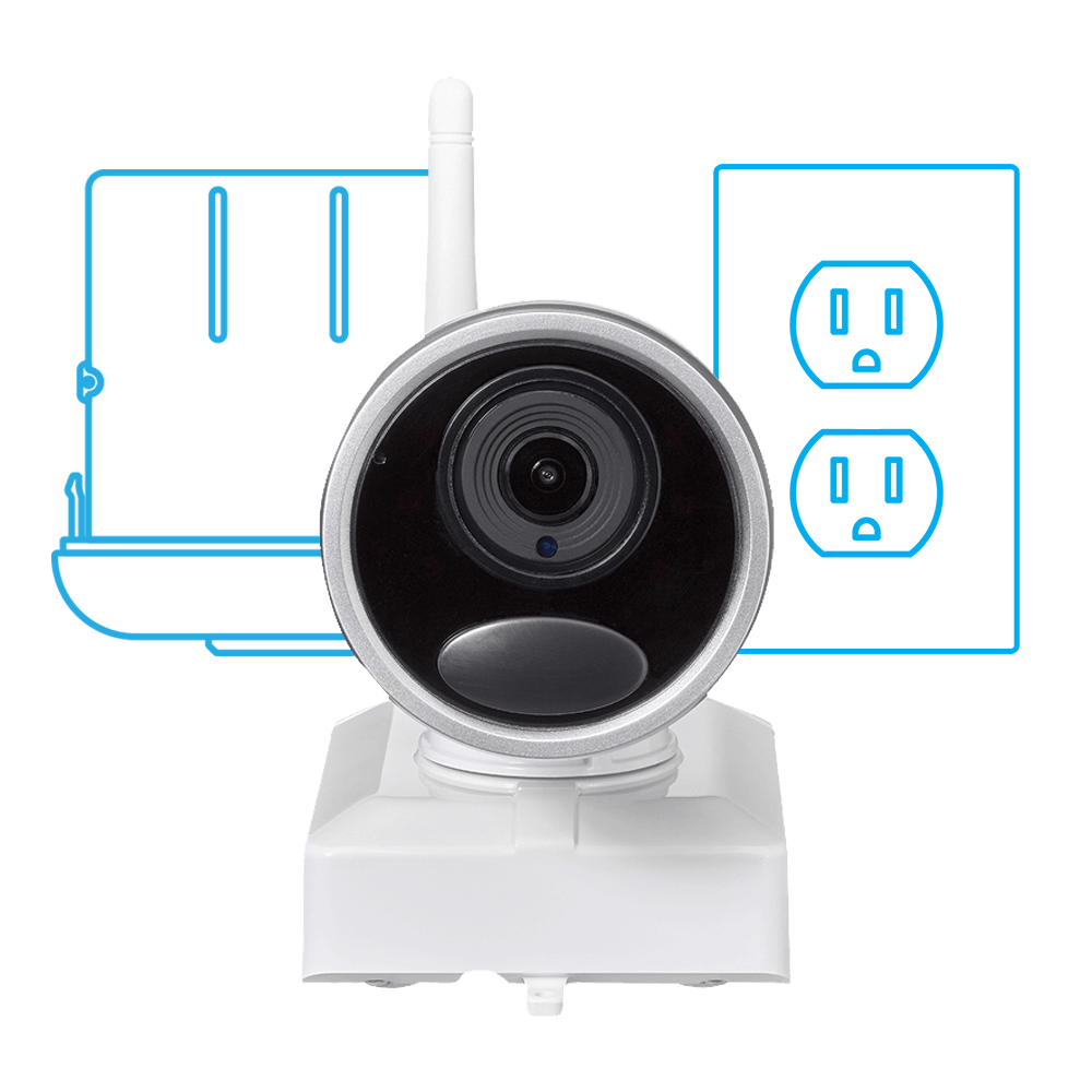 plug in hybrid wire-free security camera