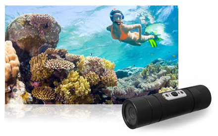 Wide angle portable HD camera underwater