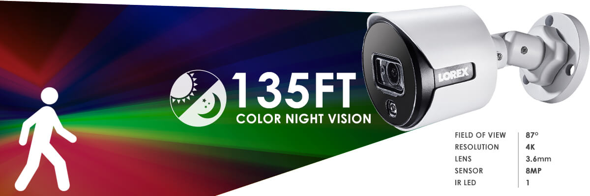 4K MPX color night vision security camera